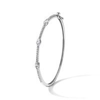 True Origin 14K White Gold 1.62 Carat Lab Grown Diamond VS+ F+ Complete Hinged Bangle, 6.75" view 4