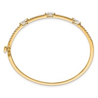 True Origin 14K Yellow Gold 1.62 Carat Lab Grown Diamond VS+ F+ Complete Hinged Bangle, 6.75" view 2
