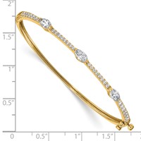 True Origin 14K Yellow Gold 1.62 Carat Lab Grown Diamond VS+ F+ Complete Hinged Bangle, 6.75" view 3