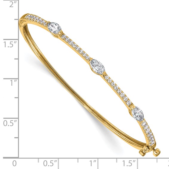 True Origin Lab Grown Diamond Round and Marquise Hinged Bangles