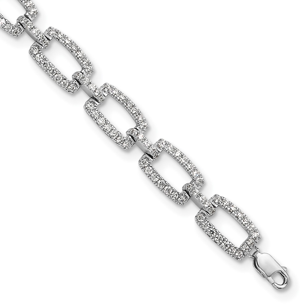 True Origin 14K White Gold 2.62 Carat Lab Grown Diamond VS+ F+ Bracelet with 1 in Extension Complete Link, 7"