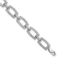 True Origin 14K White Gold 2.62 Carat Lab Grown Diamond VS+ F+ Bracelet with 1 in Extension Complete Link, 7" view 1