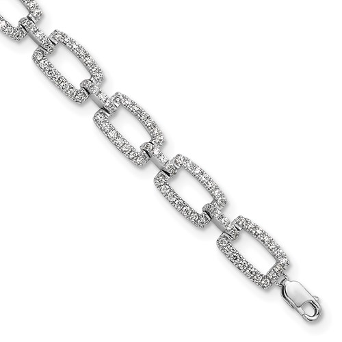True Origin 14K White Gold 2.62 Carat Lab Grown Diamond VS+ F+ Bracelet with 1 in Extension Complete Link, 7"