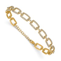 True Origin 14K Yellow Gold 2.62 Carat Lab Grown Diamond VS+ F+ Bracelet with 1 in Extension Complete Link, 7" view 3