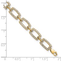 True Origin 14K Yellow Gold 2.62 Carat Lab Grown Diamond VS+ F+ Bracelet with 1 in Extension Complete Link, 7" view 4