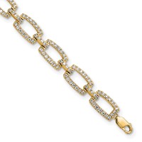 True Origin 14K Yellow Gold 2.62 Carat Lab Grown Diamond VS+ F+ Bracelet with 1 in Extension Complete Link, 7" view 1