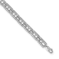 True Origin 14K White Gold 2 Carat Lab Grown Diamond VS+ F+ Bracelet with 1 in Extension Complete Link, 7" view 1
