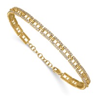 True Origin 14K Yellow Gold 2 Carat Lab Grown Diamond VS+ F+ Bracelet with 1 in Extension Complete Link, 7" view 3