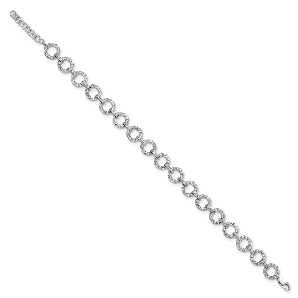 True Origin 14k White Gold 2 7/8 carat Lab Grown Diamond VS DEF 7 inch Fancy Link Bracelet with a 1 inch extension (BM11005-288-WLD)