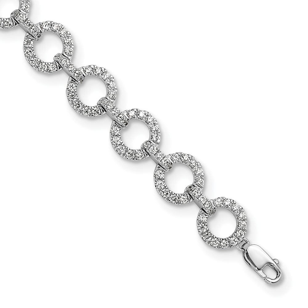 True Origin 14k White Gold 2 7/8 carat Lab Grown Diamond VS DEF 7 inch Fancy Link Bracelet with a 1 inch extension (BM11005-288-WLD)