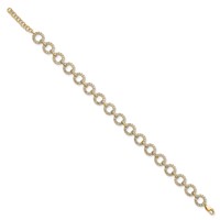 True Origin 14K Yellow Gold 2.88 Carat Lab Grown Diamond VS+ F+ Bracelet with 1 in Extension Complete Link, 7" view 2