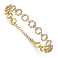 True Origin 14K Yellow Gold 2.88 Carat Lab Grown Diamond VS+ F+ Bracelet with 1 in Extension Complete Link, 7" view 3