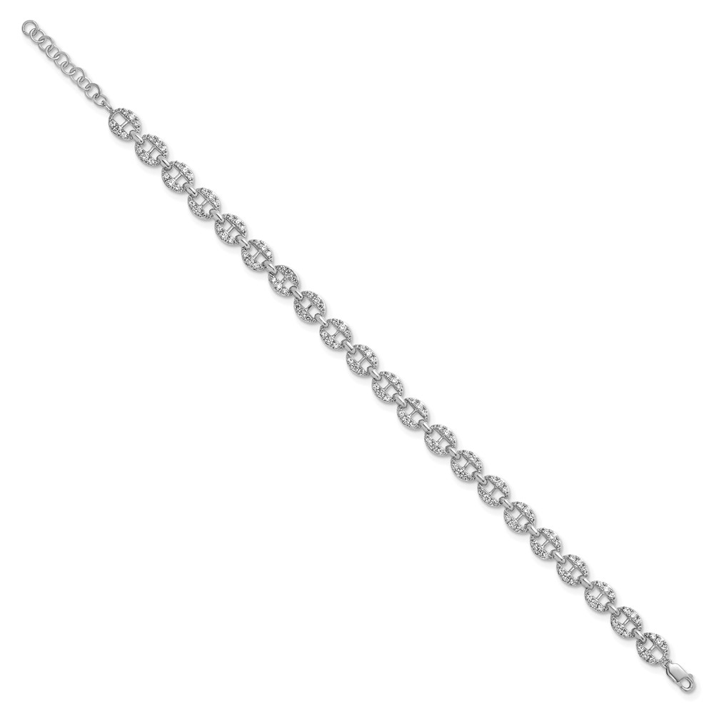 True Origin 14k White Gold 1 7/8 carat Lab Grown Diamond VS DEF 7 inch Anchor Link Bracelet with a 1 inch extension (BM11006-188-WLD)