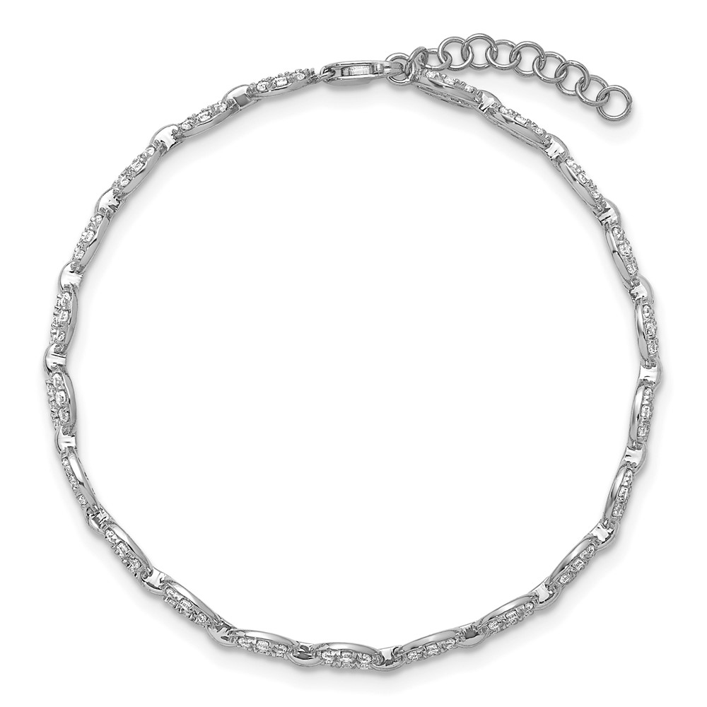 True Origin 14k White Gold 1 7/8 carat Lab Grown Diamond VS DEF 7 inch Anchor Link Bracelet with a 1 inch extension (BM11006-188-WLD)