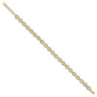 True Origin 14K Yellow Gold 1.88 Carat Lab Grown Diamond VS+ F+ Bracelet with 1 in Extension Complete Anchor Link, 7" view 2