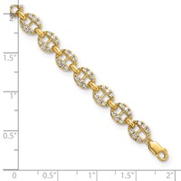 True Origin 14K Yellow Gold 1.88 Carat Lab Grown Diamond VS+ F+ Bracelet with 1 in Extension Complete Anchor Link, 7" view 5