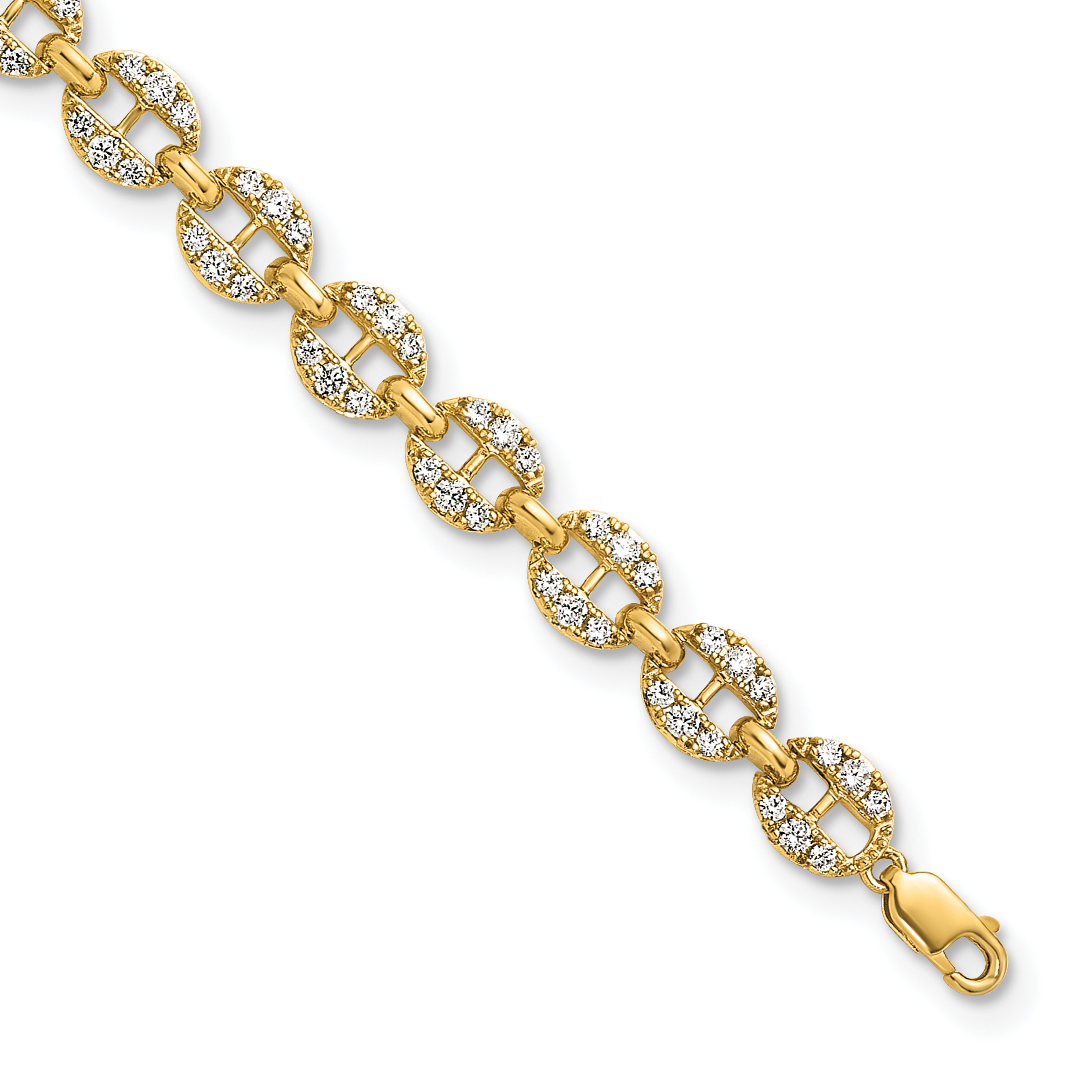 True Origin 14k 1 7/8 carat Lab Grown Diamond VS D E F 7 inch Anchor Link Bracelet with a 1 inch extension (BM11006-188-LD)