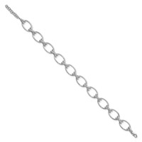 True Origin 14K White Gold 1.17 Carat Lab Grown Diamond VS+ F+ Bracelet with 1 in Extension Complete X and O, 7" view 2