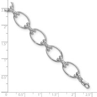 True Origin 14K White Gold 1.17 Carat Lab Grown Diamond VS+ F+ Bracelet with 1 in Extension Complete X and O, 7" view 5