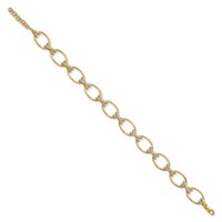 True Origin 14K Yellow Gold 1.17 Carat Lab Grown Diamond VS+ F+ Bracelet with 1 in Extension Complete X and O, 7" view 2