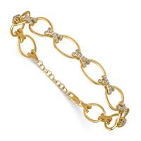 True Origin 14K Yellow Gold 1.17 Carat Lab Grown Diamond VS+ F+ Bracelet with 1 in Extension Complete X and O, 7" view 3