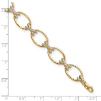 True Origin 14K Yellow Gold 1.17 Carat Lab Grown Diamond VS+ F+ Bracelet with 1 in Extension Complete X and O, 7" view 5