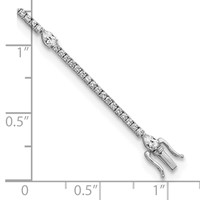 True Origin 14K White Gold 4.50 Carat Lab Grown Diamond VS+ F+ Pear Center Complete Bracelet, 7" view 4