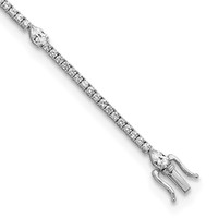 True Origin 14K White Gold 4.50 Carat Lab Grown Diamond VS+ F+ Pear Center Complete Bracelet, 7" view 1