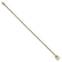 True Origin 14K Yellow Gold 3.62 Carat Lab Grown Diamond VS+ F+ Marquise Center Complete Bracelet, 7" view 2