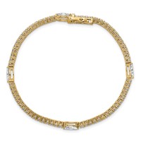 True Origin 14K Yellow Gold 3.62 Carat Lab Grown Diamond VS+ F+ Marquise Center Complete Bracelet, 7" view 4