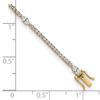True Origin 14K Yellow Gold 3.62 Carat Lab Grown Diamond VS+ F+ Marquise Center Complete Bracelet, 7" view 5
