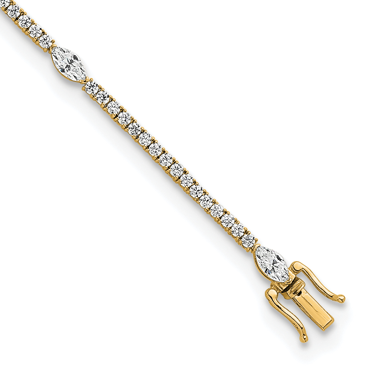 True Origin 14k 3 5/8 carat Lab Grown Diamond VS D E F Round and Marquise 7 inch Bracelet (BM11009-365-LD)