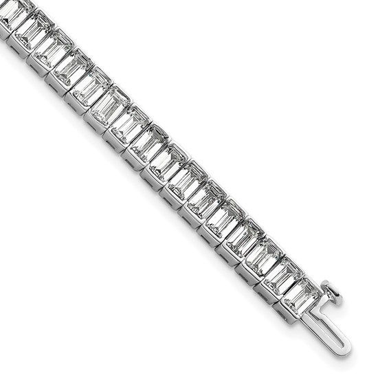 14K White Gold ctw VS/SI+ G+ Lab Grown Emerald Diamond Tennis Bracelet