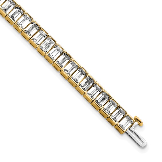 14K Yellow Gold ctw VS+ F+ Lab Grown Emerald Diamond Tennis Bracelet