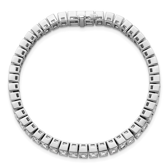 14K White Gold ctw VS+ F+ Lab Grown Emerald Diamond Tennis Bracelet