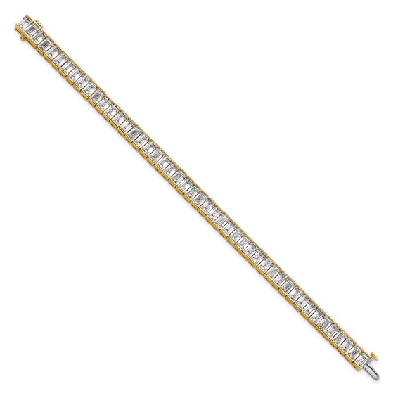 14K Yellow Gold ctw VS+ F+ Lab Grown Emerald Diamond Tennis Bracelet