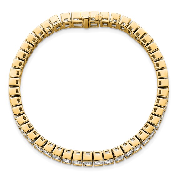 14K Yellow Gold ctw VS+ F+ Lab Grown Emerald Diamond Tennis Bracelet