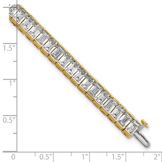 14K Yellow Gold ctw VS+ F+ Lab Grown Emerald Diamond Tennis Bracelet