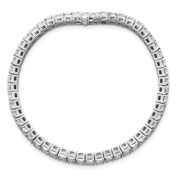 14K White Gold ctw VS+ F+ Lab Grown Emerald Diamond Tennis Bracelet