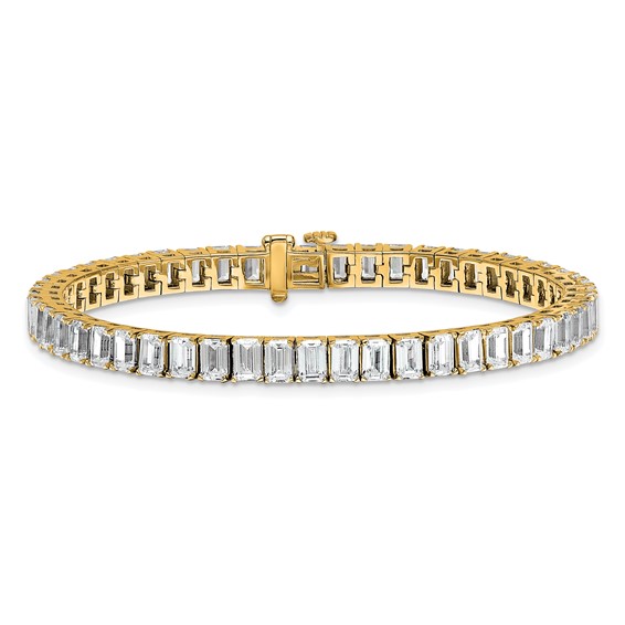 14K Yellow Gold ctw VS/SI+ G+ Lab Grown Emerald Diamond Tennis Bracelet