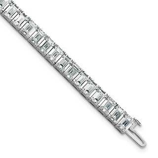 14K White Gold Certified ctw VS DEF Lab Grown Emerald Diamond Tennis Bracel