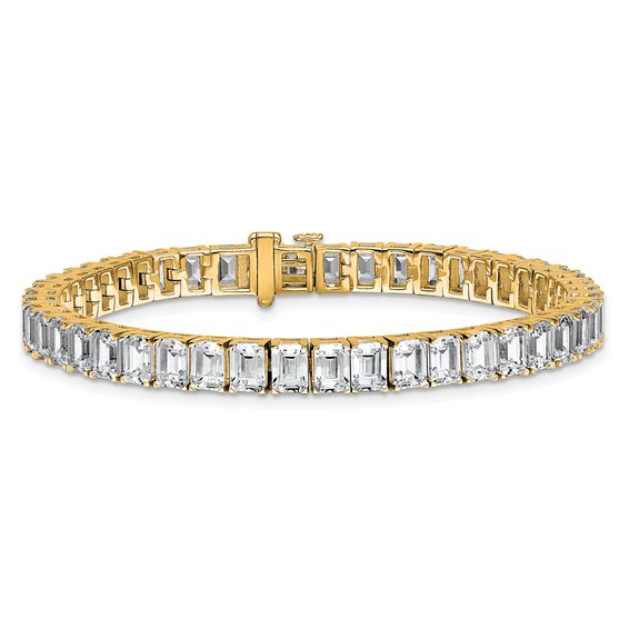 14K Yellow Gold ctw VS/SI+ G+ Lab Grown Emerald Diamond Tennis Bracelet