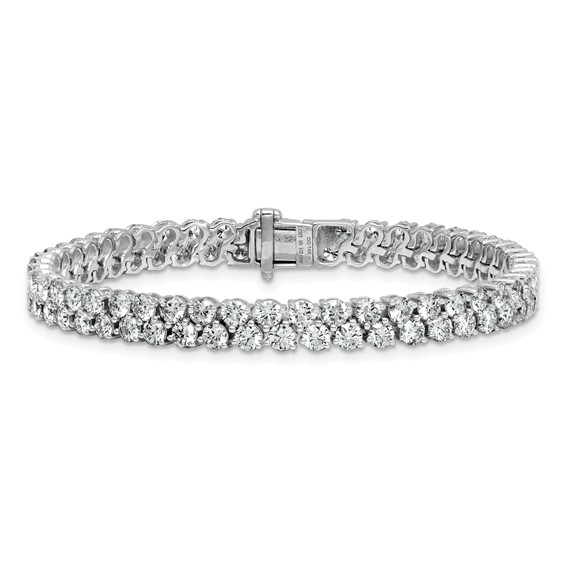 14k White Gold Certified 10.5ct Lab Grown VS/SI FGH Dia Tennis Bracelet