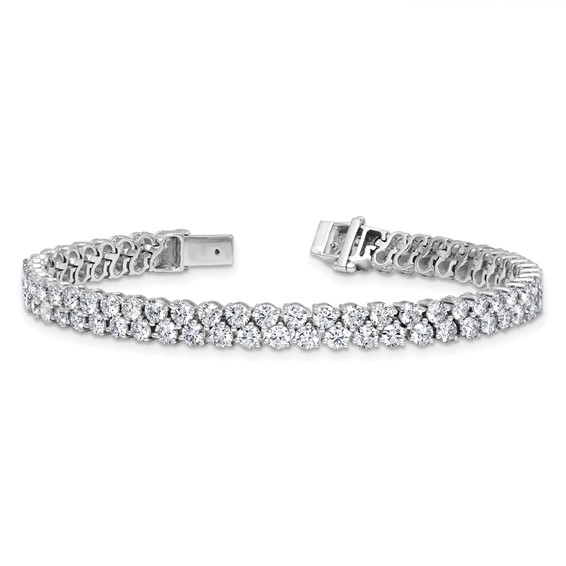 14k White Gold Certified 10.5ct Lab Grown VS/SI FGH Dia Tennis Bracelet