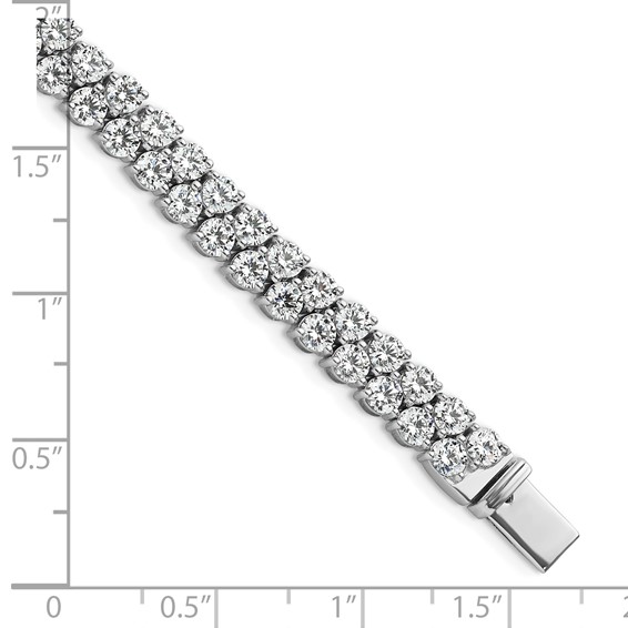14k White Gold Certified 10.5ct Lab Grown VS/SI FGH Dia Tennis Bracelet