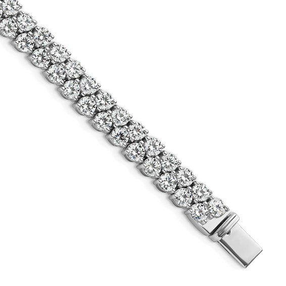14k White Gold Certified 10.5ct Lab Grown VS/SI FGH Dia Tennis Bracelet