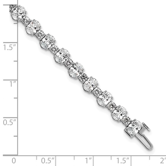 14k White Gold Certified Lab Grown Dia VS+ F+  Round Oval Tennis Bracelet