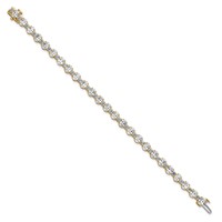 14K Yellow Gold 11 Carat Lab Grown Diamond VS SI+ G+ Complete Oval and Round Tennis Bracelet view 2