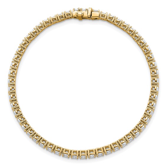 14K Yellow Gold Certified VS DEF Lab Grown Oval Diamond Tennis Bracelet