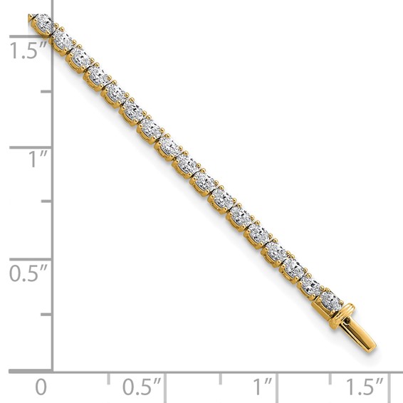 14K Yellow Gold Certified VS DEF Lab Grown Oval Diamond Tennis Bracelet